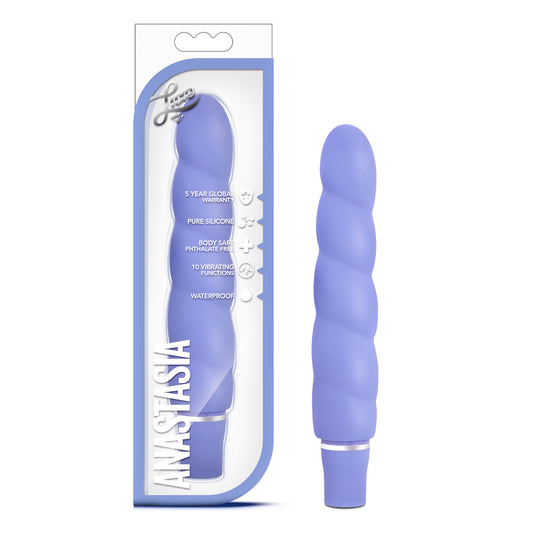 Blush Luxe Anastasia 6.5" Silicone Vibrator for Women - G-Spot, Clit & Personal Massager w/ 10 Powerful Vibration Modes, UltraSilk Waterproof Stimulator Adult Sex Toy for Female Pleasure - Periwinkle