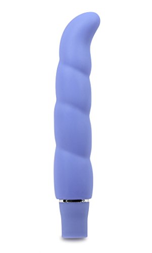 Blush Luxe Purity 6.25" Silicone G-Spot Slim Quiet Vibrator, UltraSilk Smooth 10 Mode Clit & Nipple Stimulator for Women, Ribbed Design, Waterproof - Periwinkle Solo & Couples Adult Sex Toy - (Purple)