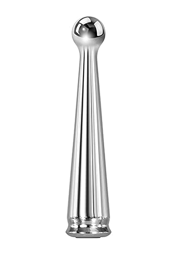 Adam & Eve Tease Me - 9 Speeds & Functions Rechargeable Metal Vibrator - Great for Temperature Play - Silver