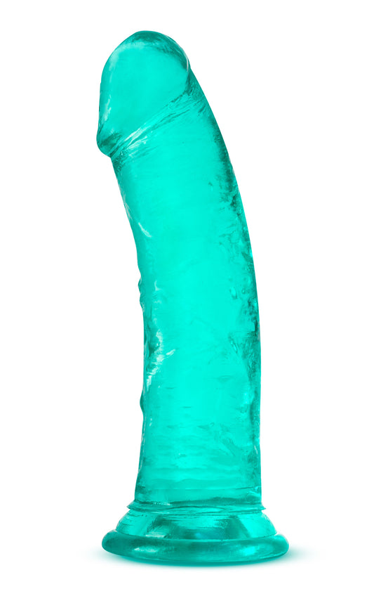 Blush Novelties B Yours Plus Roar n Ride - Realistic 8 Inch Crystal Clear Soft Dildo - Powerful Suction Cup Base for Hands Free Play - Harness Strap On Compatible - Sex Toy for Her Him Couples