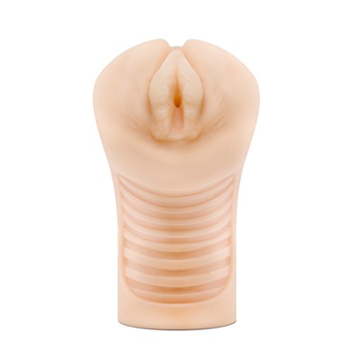 Realistic Ribbed Vagina Masturbator - Pussy Stroker - Sex Toy for Men (Beige)