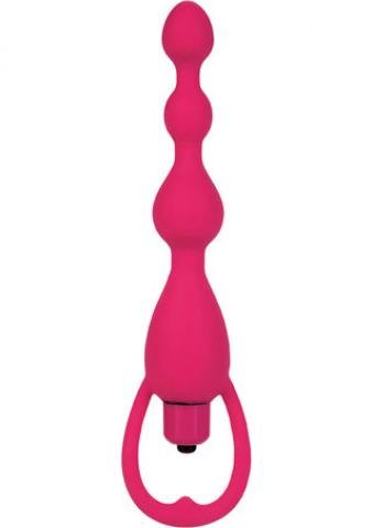California Exotic Novelties Silicone Vibrating Pleasure Beads, Pink