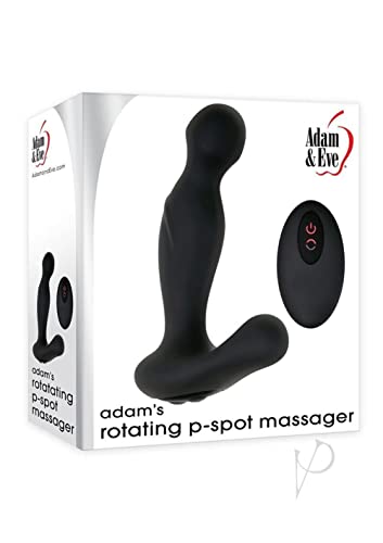 Adam & Eve Adam's Rotating P-spot Massager 5 Speed Rechargeable Silicone Remote-Controlled with - Black