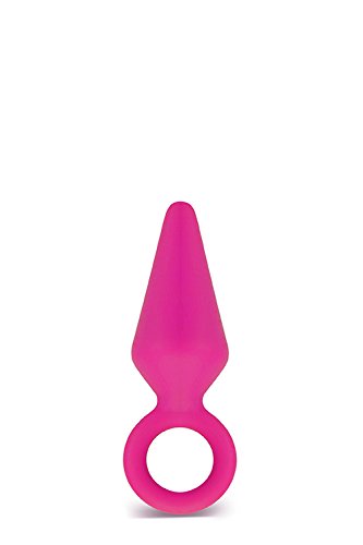 Bush Luxe Candy Rimmer 3" Silicone Anal Plug - Beginner Butt Plug w/Sturdy Pull Ring, Tapered Tip, Ultrasilk Smooth Platinum Puria Small Anal Trainer Plug Adult Sex Toy for Women, Men, Couples - Pink