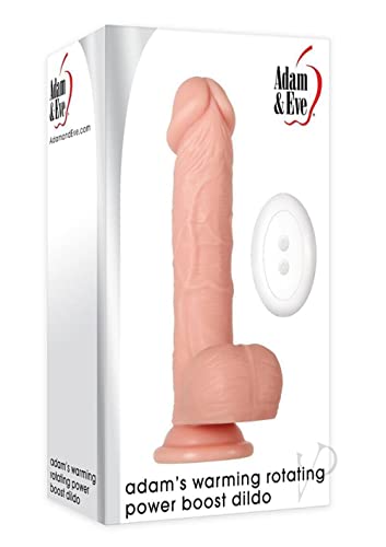 Adam & Eve - Adam's Warming Rotating Power Boost Silicone Vibrating Remote Control Dildo - Beige