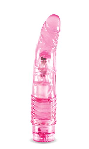 Blush Novelties B Yours Vibe 2 - Soft Realistic Multispeed Vibrating Dildo - 9 Inch Long - Slim 1.5" - Flexible Shaft - IPX7 Waterproof Vibrator - Body Safe Sex Toy for Women - Clear Pink