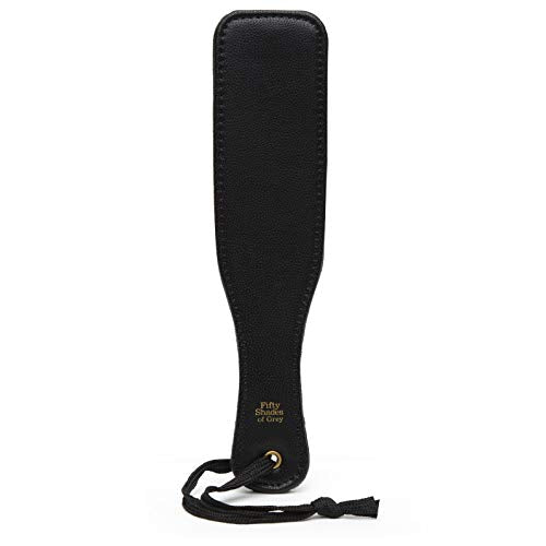 Fifty Shades of Grey Bound to You Black Small Spanking Paddle - Dual Sided with Smooth Faux Leather and Soft Furry Fabric - 10 x 2.25 inches