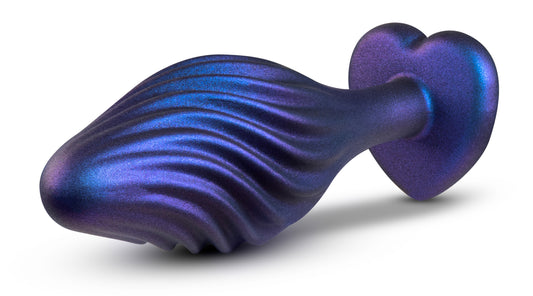 Blush Novelties Anal Adventures Matrix Morpheus Silicone Anal Plug - Textured Swirled Bling Buttplug - Stayput Comfort for Safety - Satin Smooth Texture Ultrasilk - Tapered Head - Sex Toy Couples