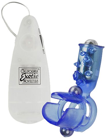 California Exotic Novelties Up Hook It Up Top Loading Beaded Cage Ring, Blue