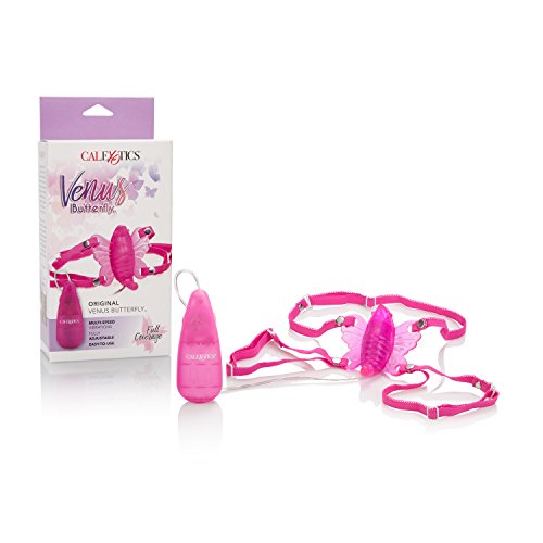 CalExotics Original Venus Butterfly Vibrator ?Hands Free Strap On Personal Massager ? Adult Fun Sex Toys for Couples - Pink