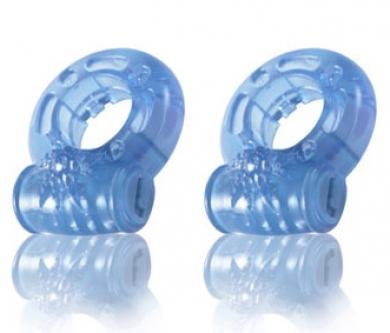 Blush Stay Hard - Male Enhancing Vibrating Stretchy Cock Rings - Disposable - 2 Pack - Blue