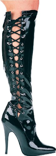 Women's 5 Inch Heel Knee High Stretch Boot With Inner Zipper (Black;10)