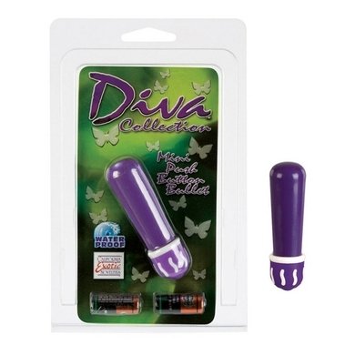 California Exotics Diva Collection Mini Push Button Bullet, Purple