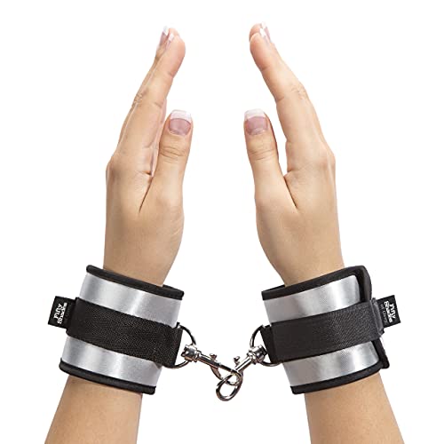 Fifty Shades of Grey Totally His Soft Handcuffs with Quick Release Clips - Black/Silver