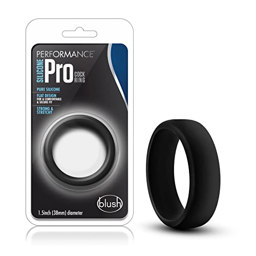Blush Novelties Performance Puria Pro Silicone Cock Ring - 1.5" Wide Penis Ring - Enhances Girth & Hard Erections - UltraSilk Smooth, No Pinch Design - Stretchy Sex Toy for Men & Couples - Black