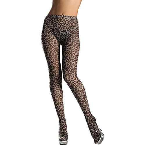 Be Wicked Women's Nylon Tights, Leopard, One Size