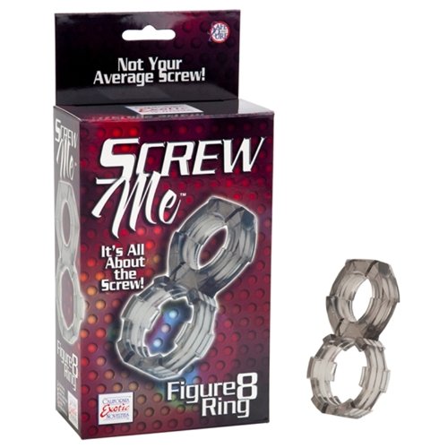 California Exotic Novelties Screw Me Figure 8 Ring, Smoke