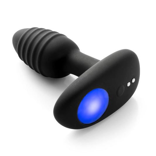OhMiBod Lumen Interactive Vibrating Butt Plug - LED Anal Vibrator Four Play Modes - Bluetooth App-Controlled Couples Massager to Connect Anywhere in The World - Body-Friendly and Waterproof - Black