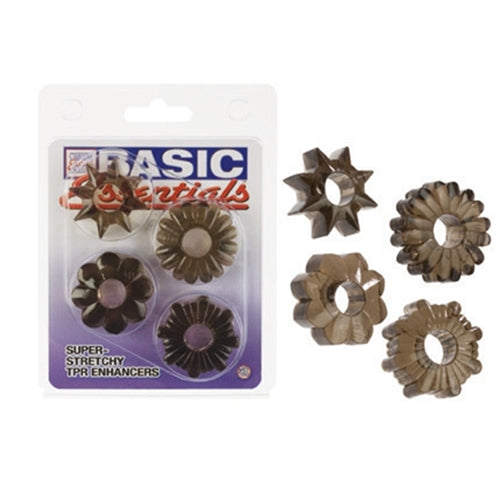 California Exotic Novelties Basic Essentials Super Stretchy Tpr Enhancers, Smoke