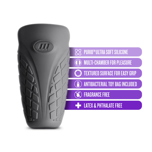Blush M Elite Platinum Male Masturbator Stroker - Ultra Soft Squishy Gript - Liquid Silicone Pocket Pussy with 3 Chambers of Ribs & Ticklers for Pleasure - Luxury Men Sex Toys - Manual Sex Machine