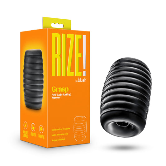 Blush Novelties - Blush Rize Grasp - Self-Lubricating Pocket Stroker Male Masturbator Made with Ultra Soft X5® Plus - 3 Uniquely Textured Erotic Pleasure Chambers - Open Ended Snug Fit Sex Toy for Men