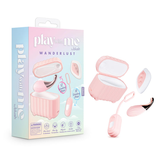 Blush Play with Me Wanderlust 4 Piece Mini Clitoral Wand & Egg Vibrator Set for Women, Wireless Remote, USB Charging Travel Case - Adult Sex Toy Kit for Female Pleasure & Intimate Couples Play -(Pink)