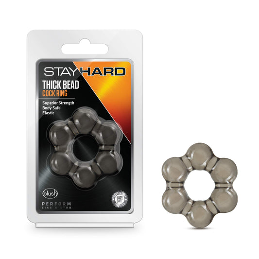 Blush Novelties Stay Hard Thick Beaded Penis Ring - Increased Stamina & Bigger Erections - Soft & Stretchy Cock Rings for Men - Engorge Penis to Lengthen & Add Girth - Male Enhancement Sex Toys