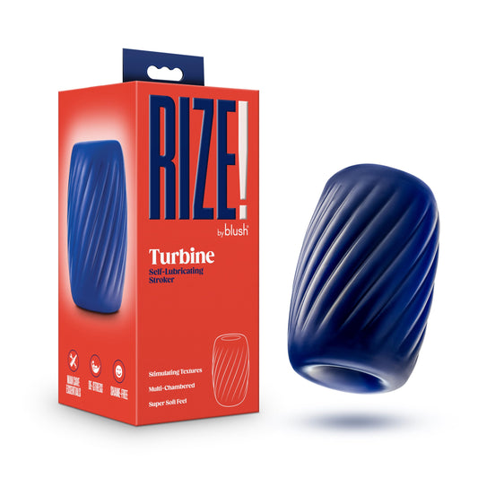 Blush Novelties - Blush Rize Turbine - Self-Lubricating Pocket Stroker Male Masturbator Ultra Soft X5® Plus - 3 Uniquely Textured Erotic Pleasure Chambers - Open Ended Snug Fit Sex Toy for Men