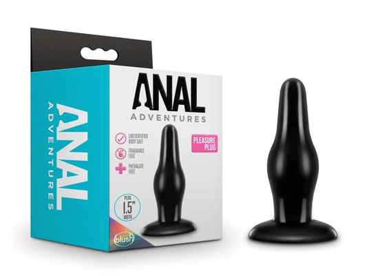 Blush Novelties Anal Adventures Pleasure Butt Plug - 4.25 Inch Length and 1.5 Inch Width - Tapered Tip for Easy Insertion - Base Anchors Plug Safely Outside The Body - Soft & Comfortable Sex Toy