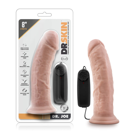 Blush Novelties Dr. Skin 8 Inch Realistic Vibrating Dildo with Suction Cup, Sex Toy for Women, Sex Toy for Adults, Vanilla