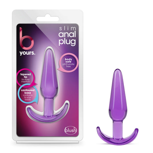 Blush Novelties B Yours Slim Tapered See Through Soft Flexible Easy to Clean Comfortable 4 1/4 Inch Butt Plug for Women - Easy Insertion Base Anchor Adult Toys - Sex Toy