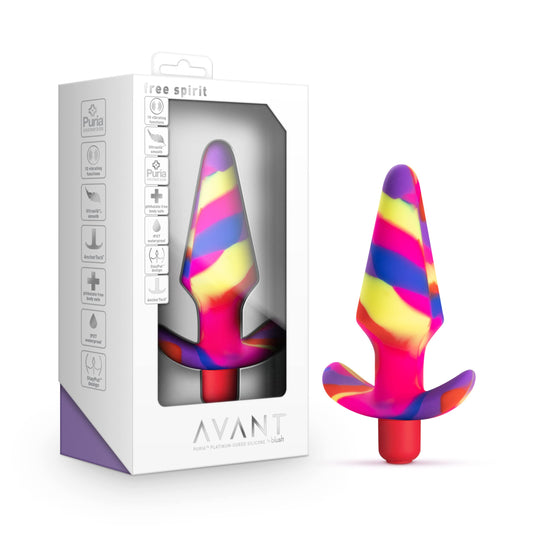 Blush Avant Free Spirit 5" Vibrating Silicone Butt Plug, Scarlet Ultrasilk Anal Trainer - 10 Modes, AnchorTech StayPut Base, IPX7 - Beginner-Friendly Bum Plug Adult Sex Toy for Women, Men & Couples