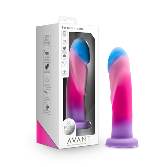 Blush Novelties - Blush Avant Borealis Dreams Artisan 7.75 Inch Dildo – Hand Crafted with Purio® Liquid Silicone Wrapped in Satin Smooth UltraSilk® – Suction Cup Base & - Cotton Candy