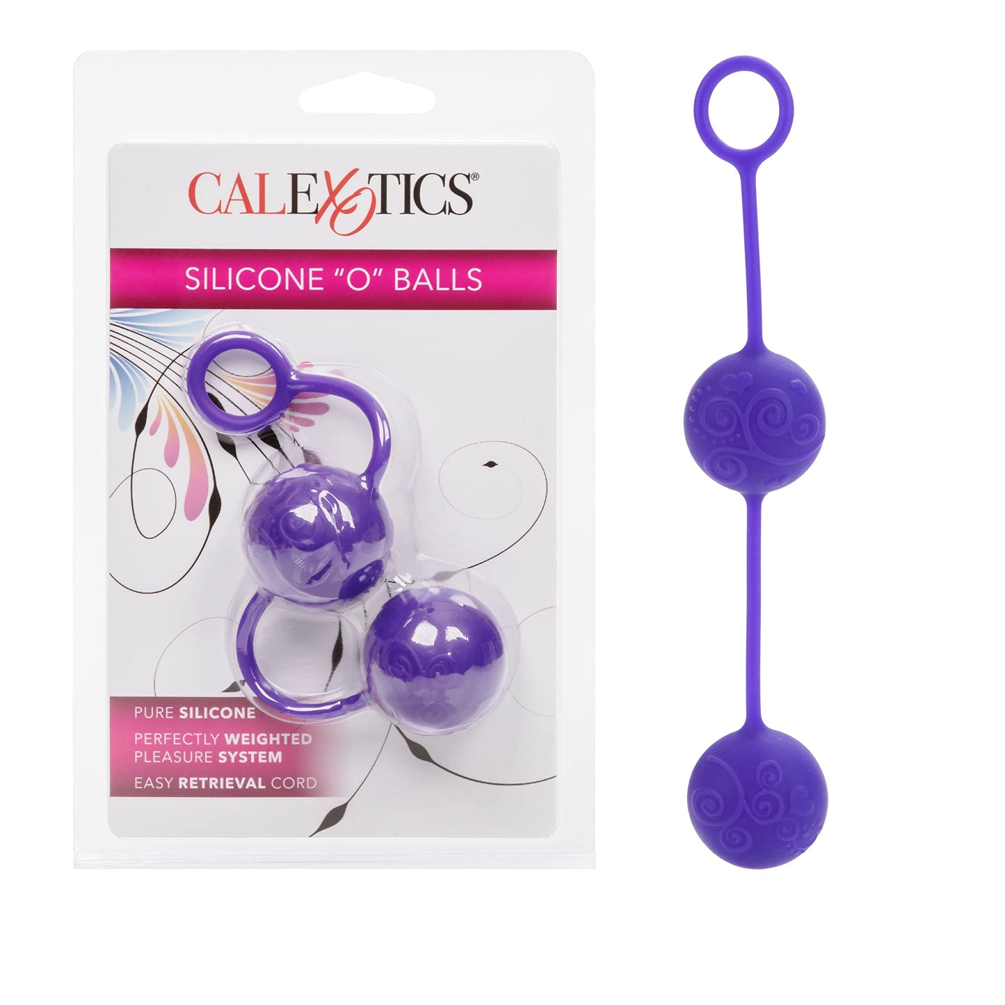 CalExotics Silicone "O" Kegel Balls, Made with Waterproof Silicone, Purple - SE-1321-40-3