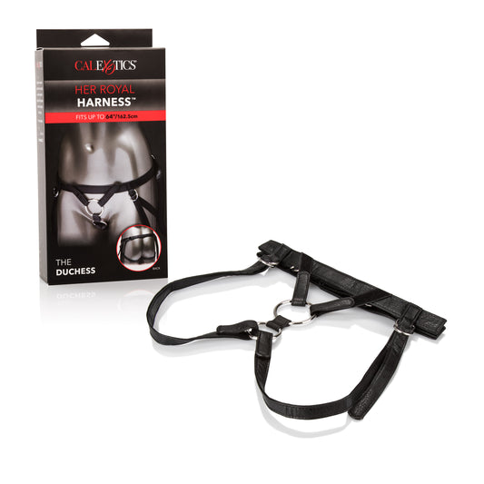 CalExotics Her Royal Harness The Duchess – Premium Adjustable BDSM Probe Strap On Thong Harness – Double Penetration Sex Toys for Couples and Women - Black