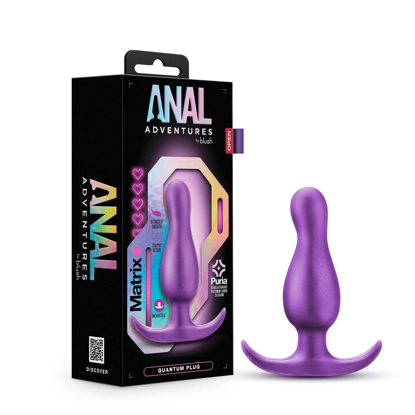 Blush Adventures Matrix Quantum Anal Plug - Puria Silicone Butt Plug with Flared Base - Ultrasilk Smooth Prostate Massager - Wearable Anal Trainer for Beginners - Adult Sex Toys for Woman Men Couples