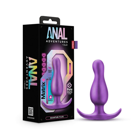 Blush Adventures Matrix Quantum Anal Plug - Puria Silicone Butt Plug with Flared Base - Ultrasilk Smooth Prostate Massager - Wearable Anal Trainer for Beginners - Adult Sex Toys for Woman Men Couples