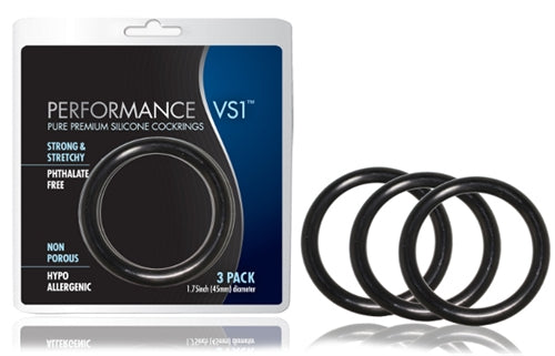 Performance - 3 Pack Male Enhancement Silicone Penis Cock Ring Erection Enhancing C-Rings Set - 1.75 Inch Diameter