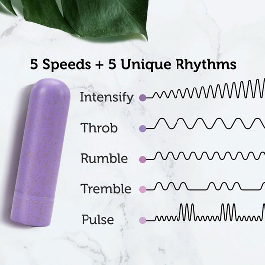 Blush Gaia® Eco 2.75" Mini Bullet Vibrator, G-Spot, Anal, Vaginal, Nipple Personal Massager, 10 Vibe Modes, Plant-Based Bioplastic, Splashproof, USB Charge, Adult Sex Toys for Women, Couples - Lilac