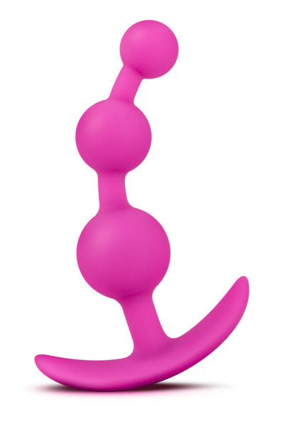 Blush Luxe Be Me 3 - Silicone Anal Beads Butt Plug - 5.25 Inch - Ultrasilk Smooth - Anchortech Base - StayPut Design Anal Trainer Prostate Massager - Adult Sex Toys for Women Men Couples - Fuchsia