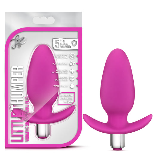 Blush - Little Thumper - 4.75" Vibrating Buttplug - 5 Speeds & 5 Patterns Anal Toy - Platinum Cured Puria Silicone - IPX7 Waterproof - Adult Sex Toy for Women, Men Couples - Fuchsia