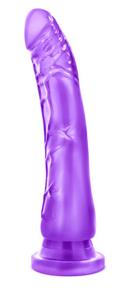 Blush B Yours Sweet n Hard 6 – Realistic 8.5" Thick Dildo with Strong Suction Cup & Harness Compatibility – Soft Penis for Anal Vaginal G-Spot Play – Adult Sex Toy for Women Men Couples - Clear Purple