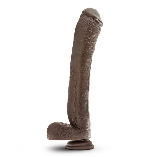 Blush Dr. Skin Mr. Ed 13" Huge Realistic Dildo w/Balls, Thick Veiny Cock - PVC Suction Cup, Harness Compatible - Deep Penetration & Extreme Pleasure Adult Sex Toy for Women, Men, Couples -(Chocolate)