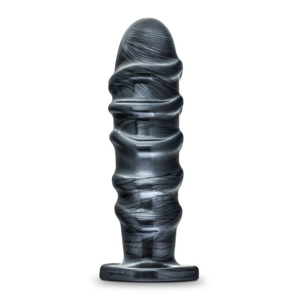 Blush Jet Annihilator - 11" Long Huge Butt Plug - Extreme Advanced 3" Thick Anal Probe Dildo with Ridges - Flexible Suction Cup Harness Compatible - Sex Toy Women Men Couples - Carbon Metallic Black
