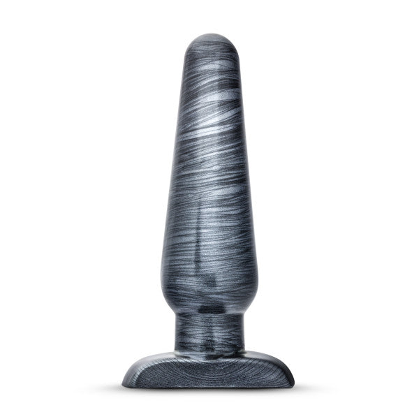 Blush Novelties - Jet Collection by Blush - Large Anal Plug 6.5" Length, 2" Width Buttplug - Soft Flexible Shaft, Tapered Design - Carbon Metallic Black - Adult Prostate Sex Toy for Men Woman Couples