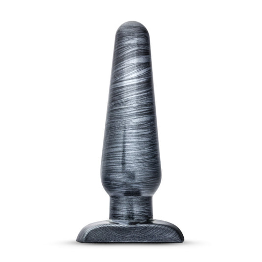 Blush Novelties - Jet Collection by Blush - Large Anal Plug 6.5" Length, 2" Width Buttplug - Soft Flexible Shaft, Tapered Design - Carbon Metallic Black - Adult Prostate Sex Toy for Men Woman Couples