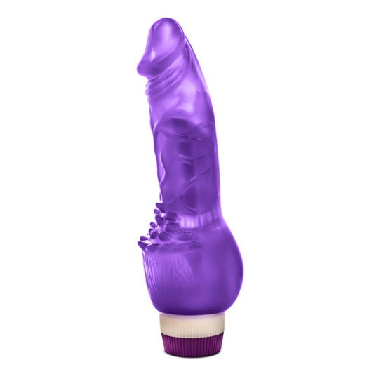 7.75" Soft Realistic Multi Speed Vibrating Dildo - Clitoral Stimulating Nubs Vibrator - Sex Toy for Women - Sex Toy for Adults (Purple)