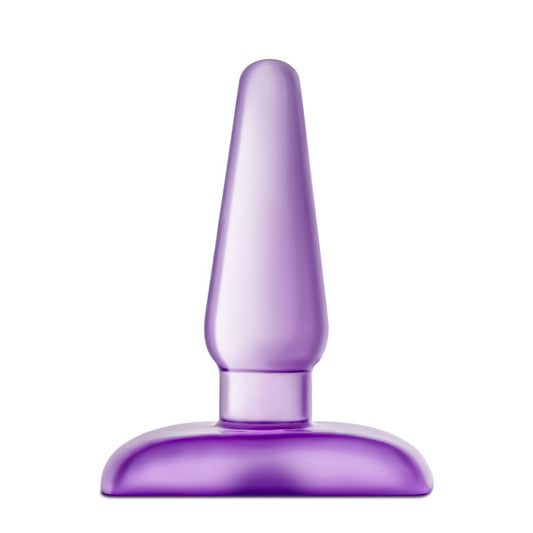 Blush B Yours 4" Eclipse Pleaser Butt Plug - Beginner Anal Trainer with Soft Tapered Tip - Slim Insertion Bum Plug, Body Safe PVC Anchor Base - Adult Anal Sex Toy for Women, Men & Couples - (Purple)