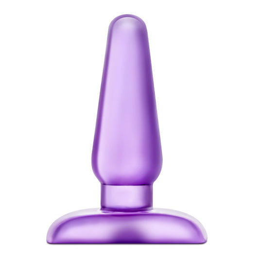 Blush Adult Sex Toys - Small Butt Plug with Flared Base - Prostate Stimulation Anal Toy for Beginner & Intermediate Players - Anal Trainer Expander Bum Plug for Women Men & Couples - Clear Purple