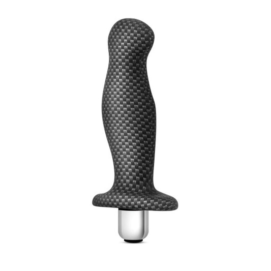 10 Vibrating Functions Powerful Vibrating P Spot Stimulator - Smooth Prostate Massager - Platinum Silicone Anal Sex Toy - Removeable Bullet - Sex Toy for Men - Carbon Fiber Design